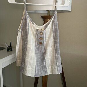 Blue and White Striped Linen Tank